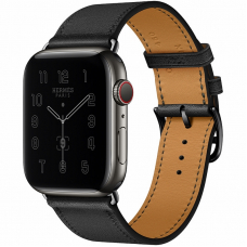 Apple Watch Herm?s S6 44mm (Cellular) Space Black Stainless Steel Case / Noir Single Tour